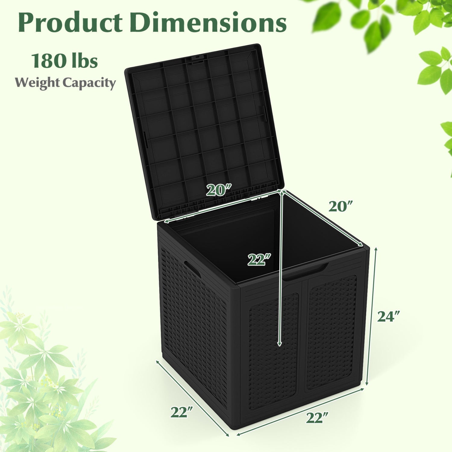 39 Gallon Deck Box with Lockable Lid - Weatherproof Storage