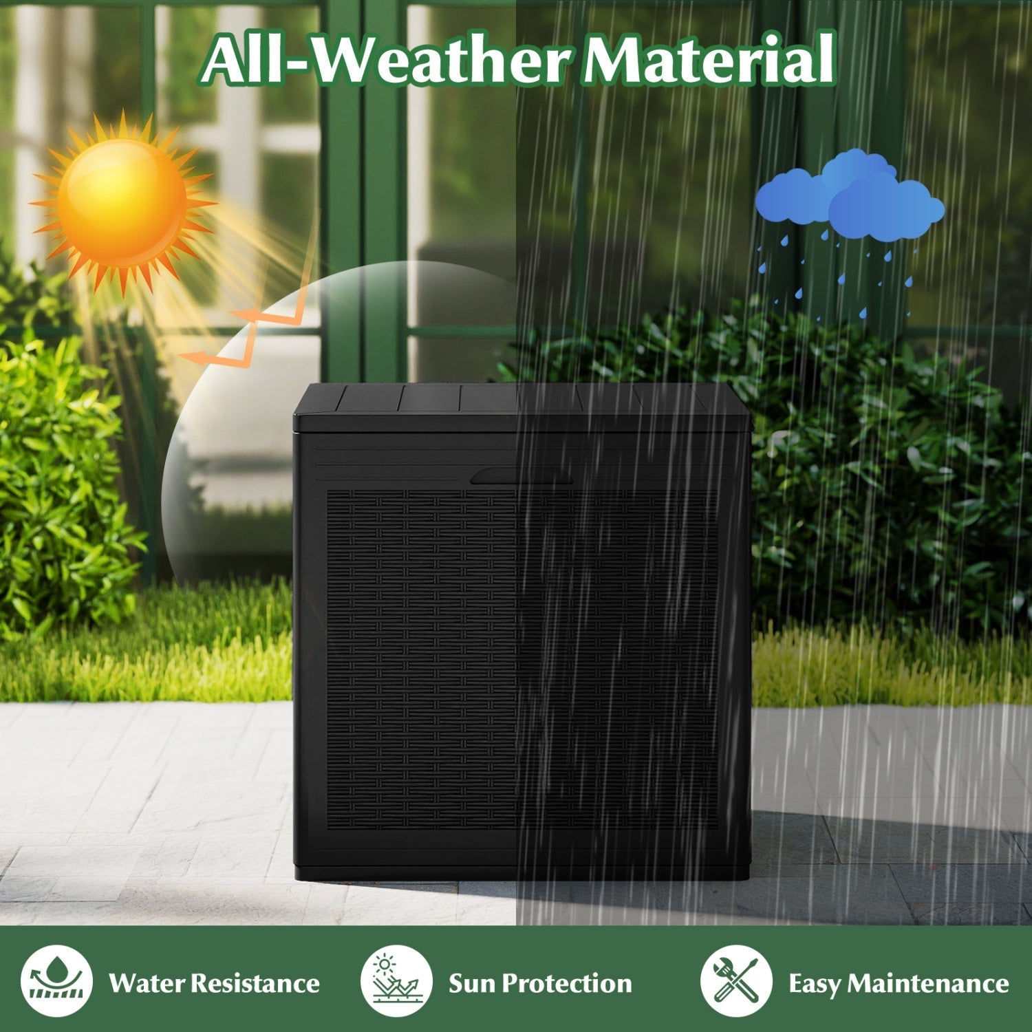 39 Gallon Deck Box with Lockable Lid - Weatherproof Storage
