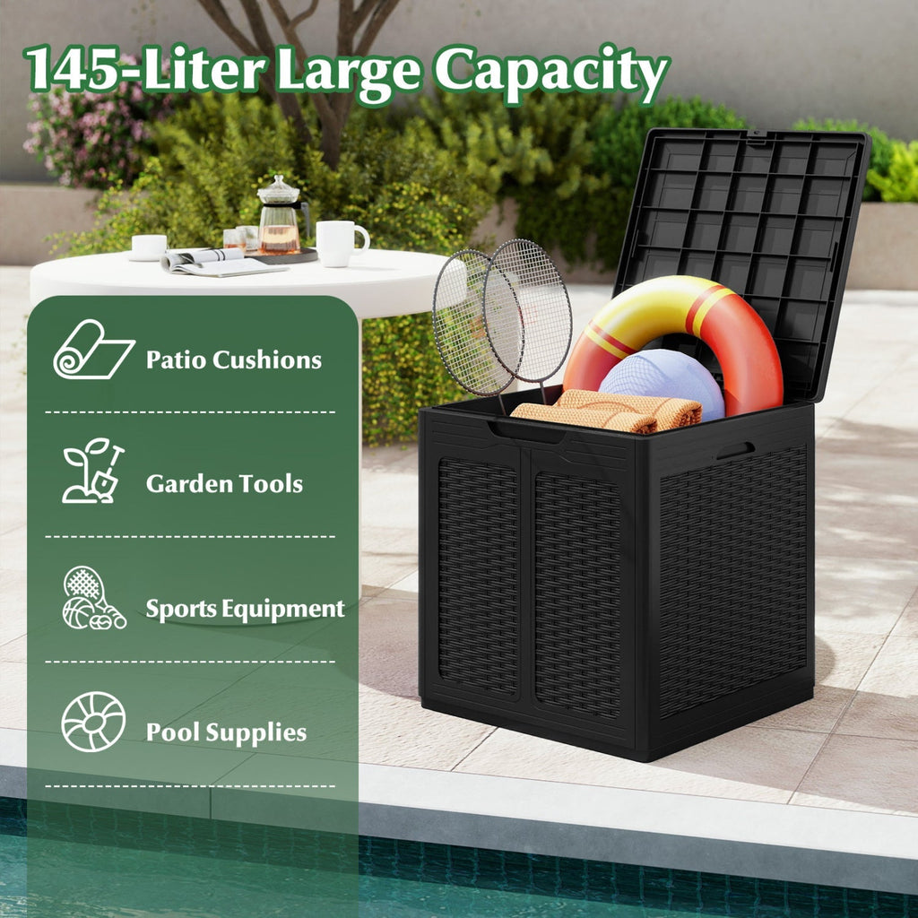 39 Gallon Deck Box with Lockable Lid - Weatherproof Storage