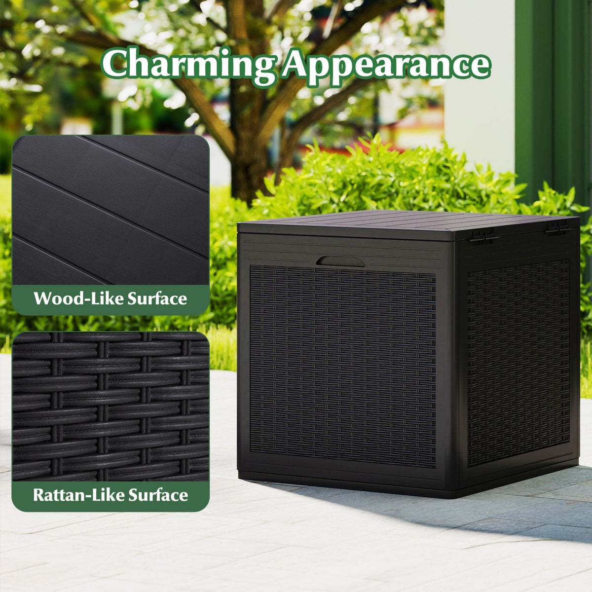 39 Gallon Deck Box with Lockable Lid - Weatherproof Storage