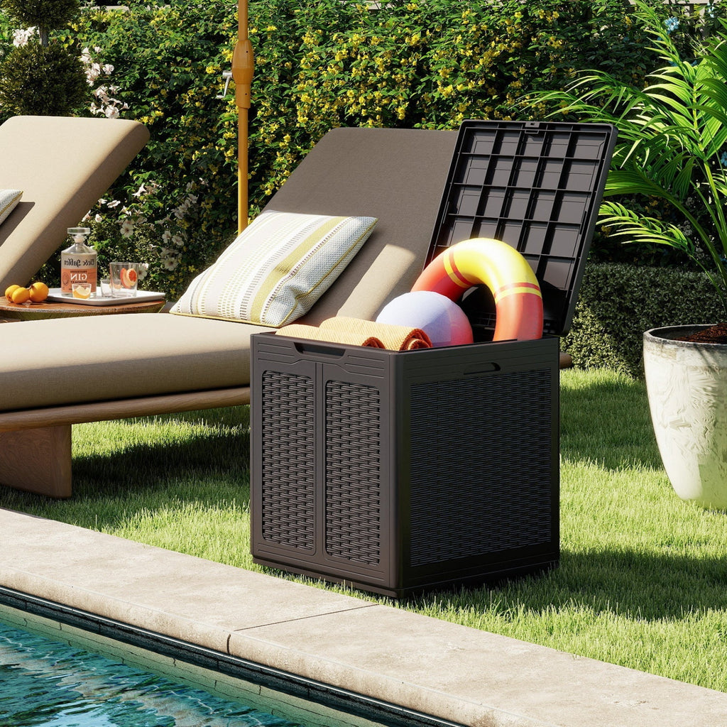 39 Gallon Deck Box with Lockable Lid - Weatherproof Storage
