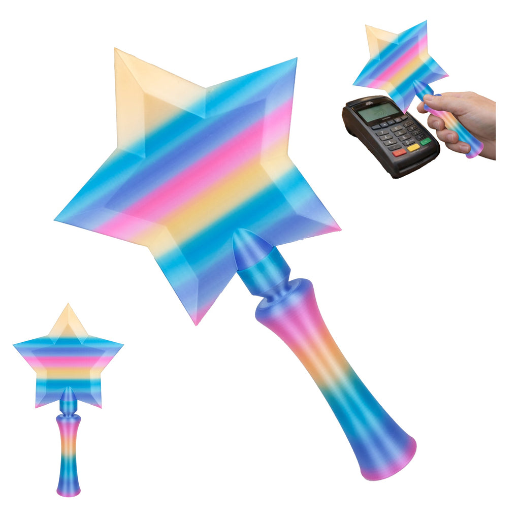 3D Printed Star Wand Contactless Card Holder, Short Magic Wand With Card Slot For Tap Payment, Party Costume Prop And Novelty Gift