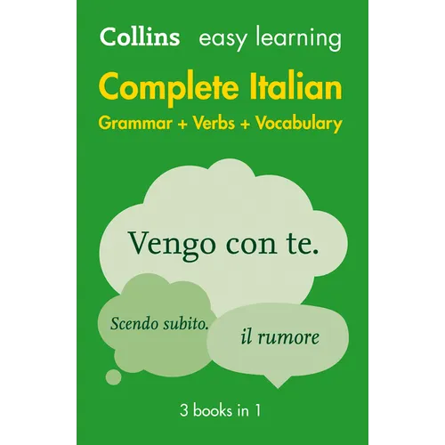 Complete Italian Grammar Verbs Vocabulary: 3 Books in 1 - Paperback
