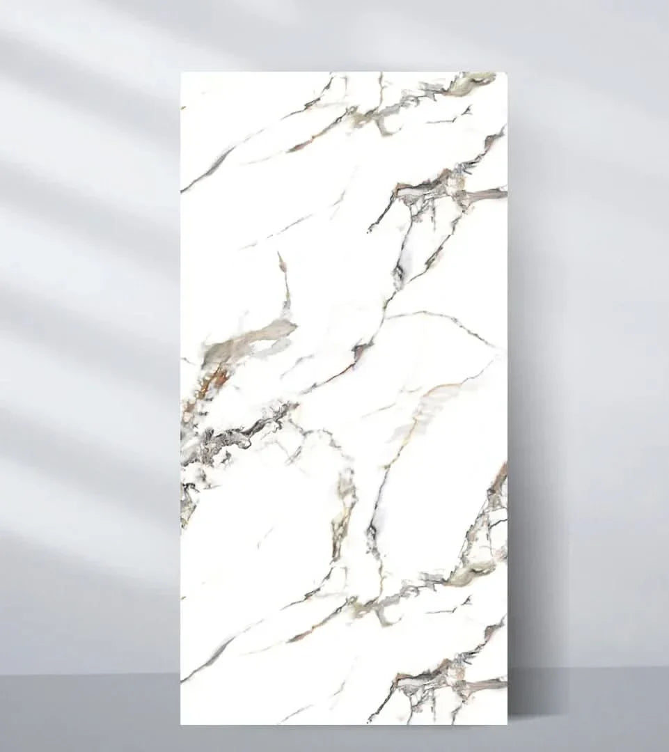 3D Beige Ibiza PVC Marble Sheets | Waterproof | 4x8 ft (32 sq. ft)