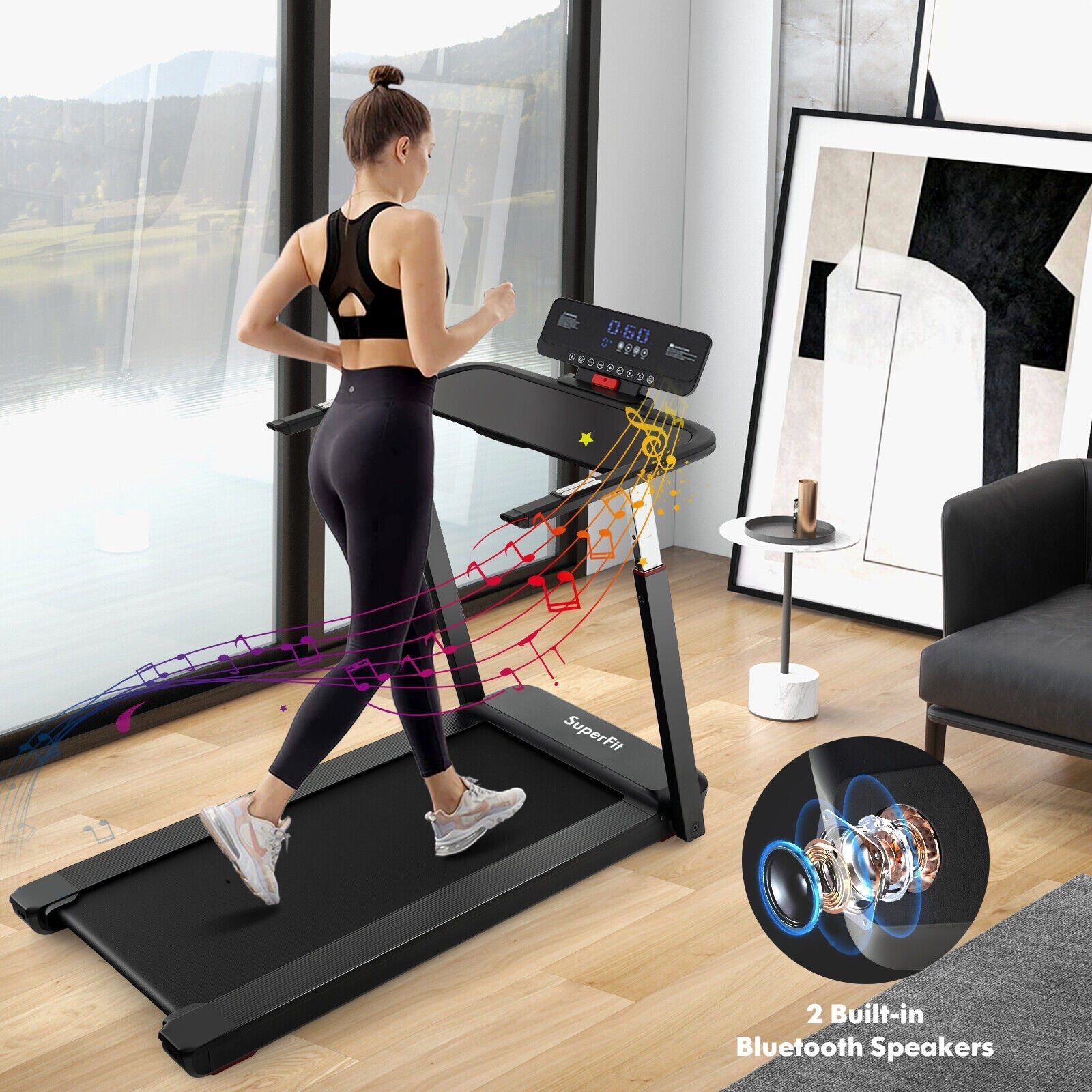 3HP Folding Treadmill with Adjustable Height and APP Control