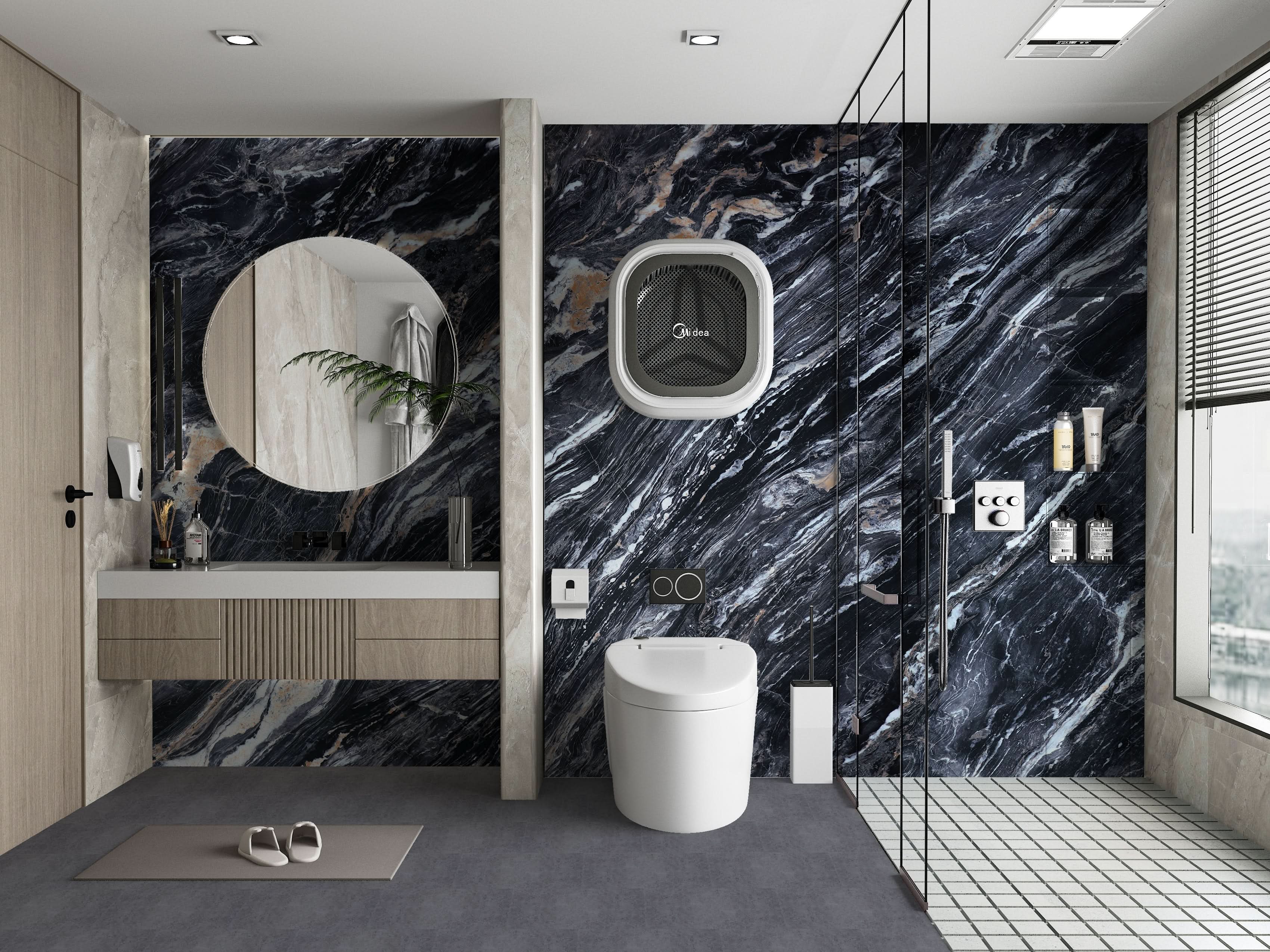 3D Doral Night Marble UV Protected PVC Wall Panel - 4x8 ft, Fireproof & Waterproof, (32 sq. ft)