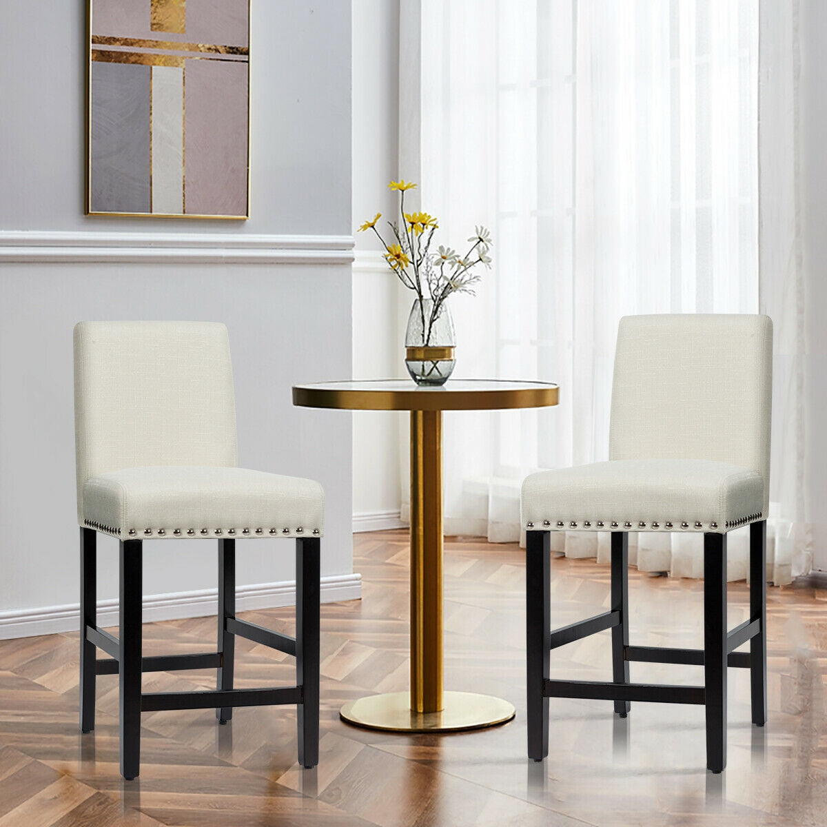 25 Inch Kitchen Chairs w/ Rubber Wood Legs