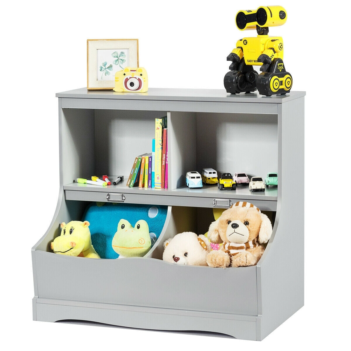 Kids Floor Cabinet Multi-Functional Bookcase