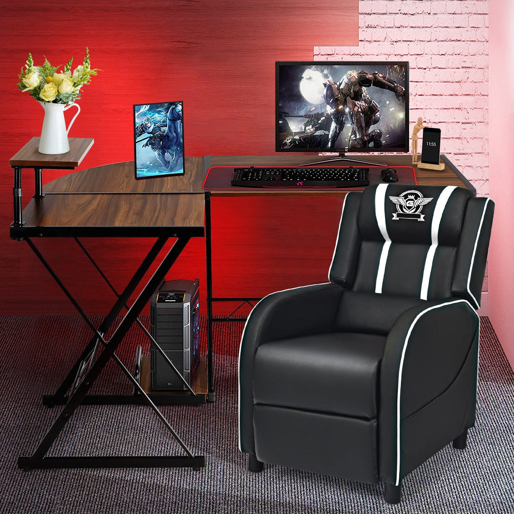 L-Shaped Desk Reversible Corner Computer Desk with Movable Shelf and CPU Stand