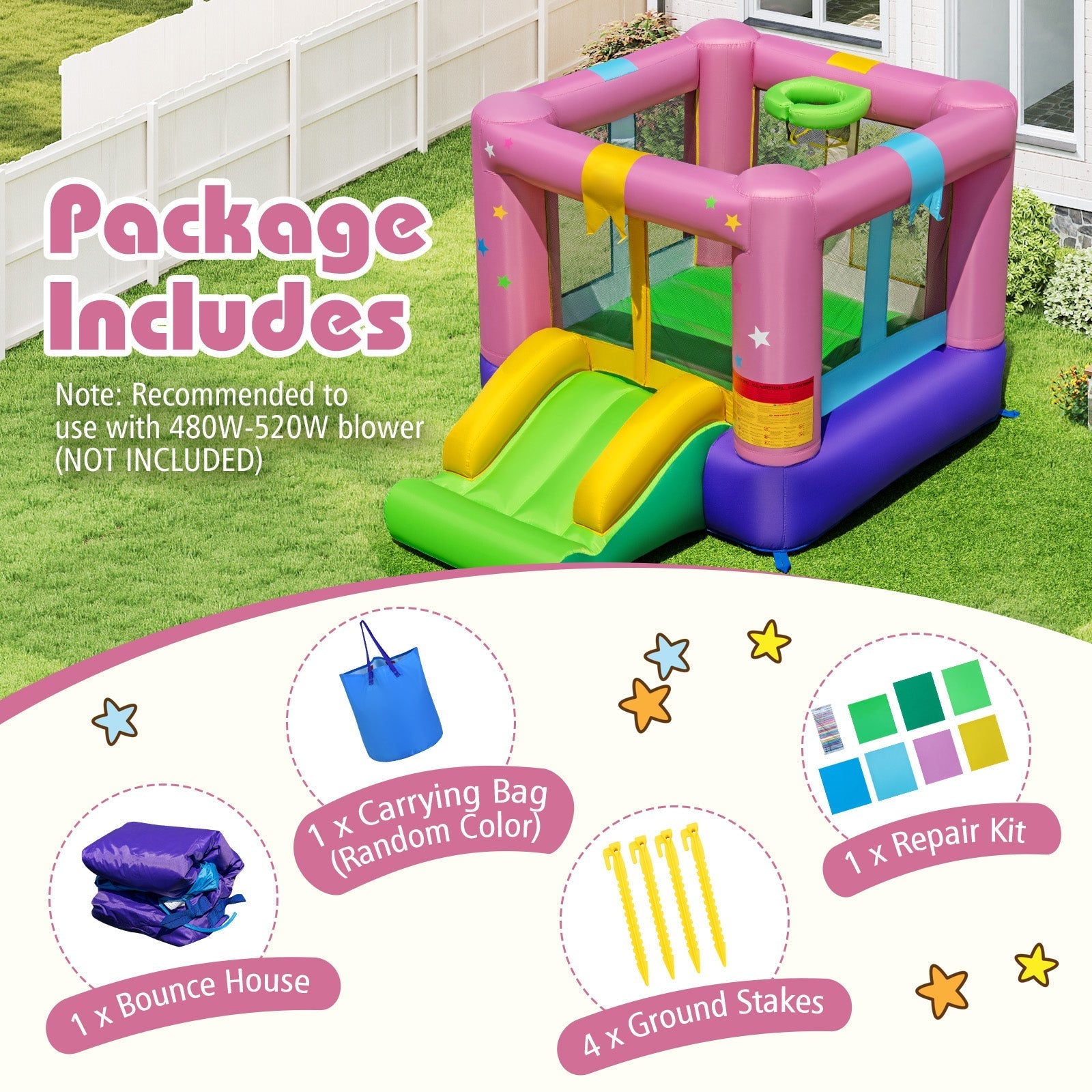 Inflatable Bounce House with Jumping Area for Indoor Outdoor Party