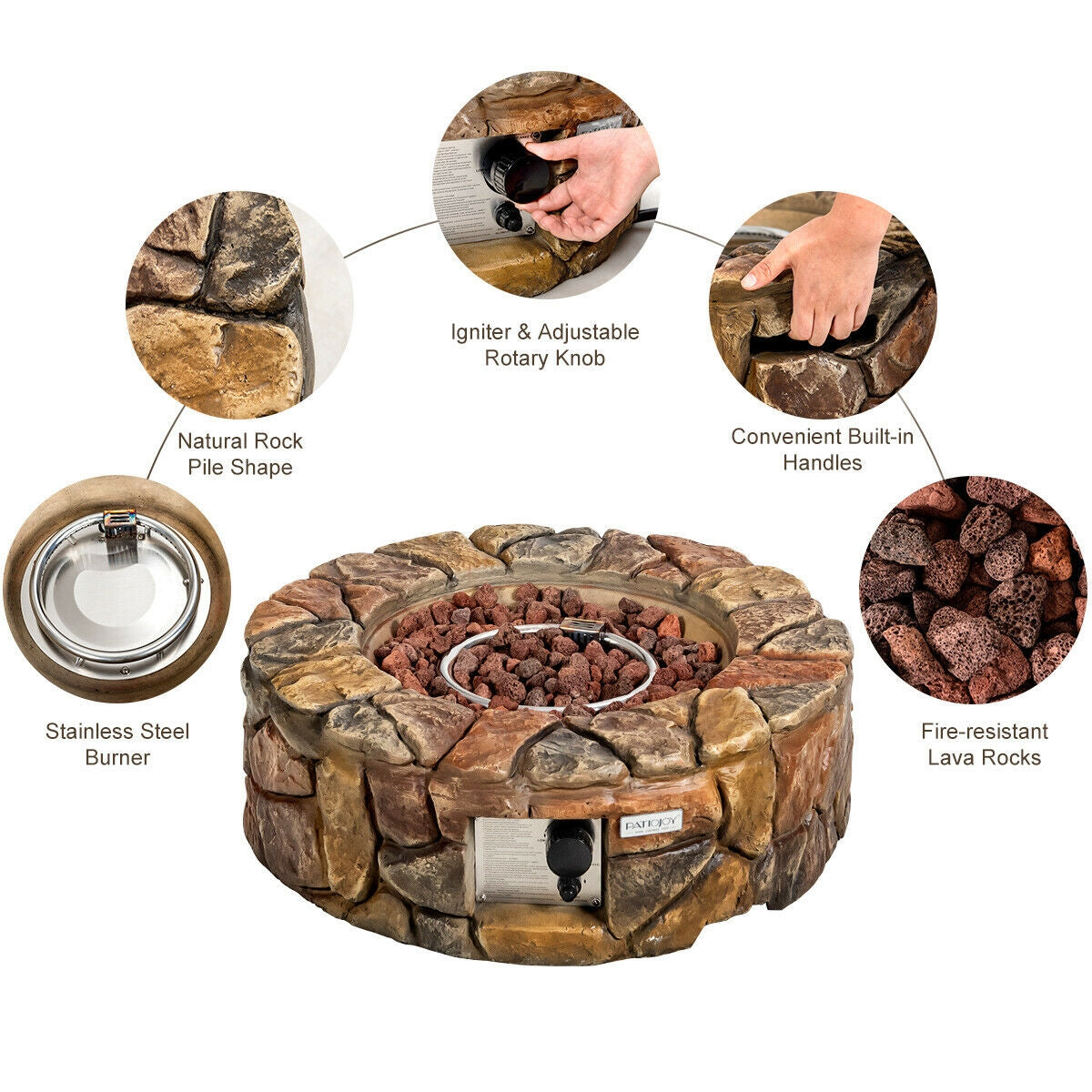 28 Inch Propane Gas Fire Pit
