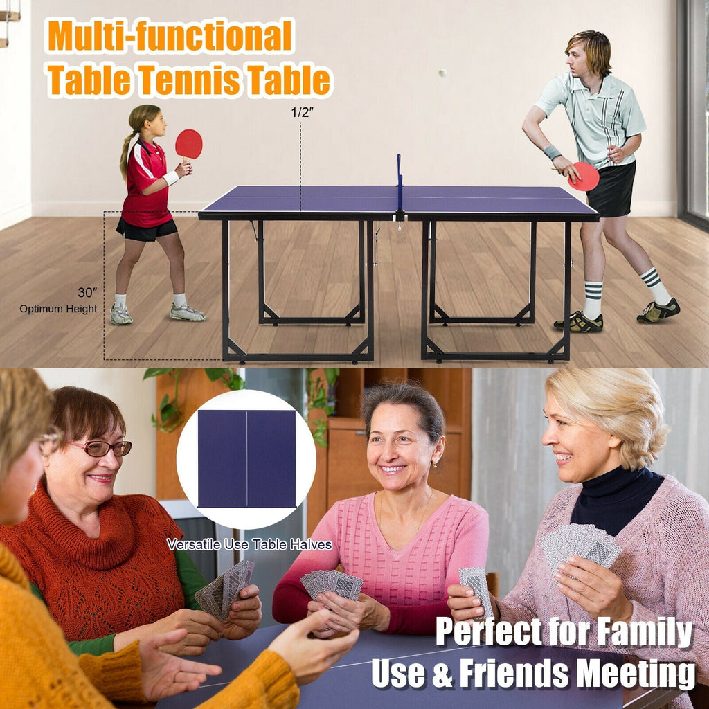 Multi-Use Foldable Midsize Removable Compact Ping-pong Table