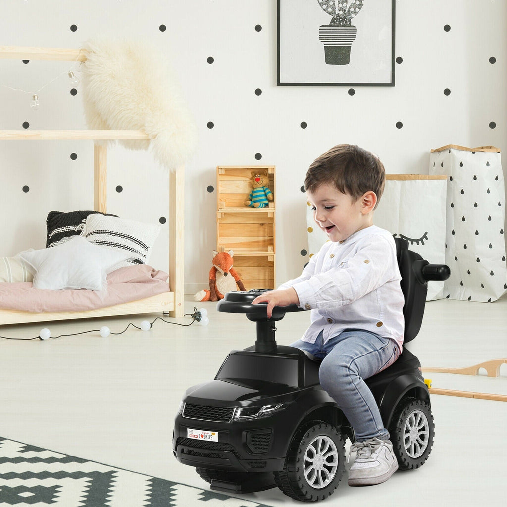 3 In 1 Ride on Push Car Toddler Stroller Sliding Car with Music-Blue