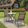 2 Pieces Outdoor Patio Folding Chair with Armrest for Camping Garden