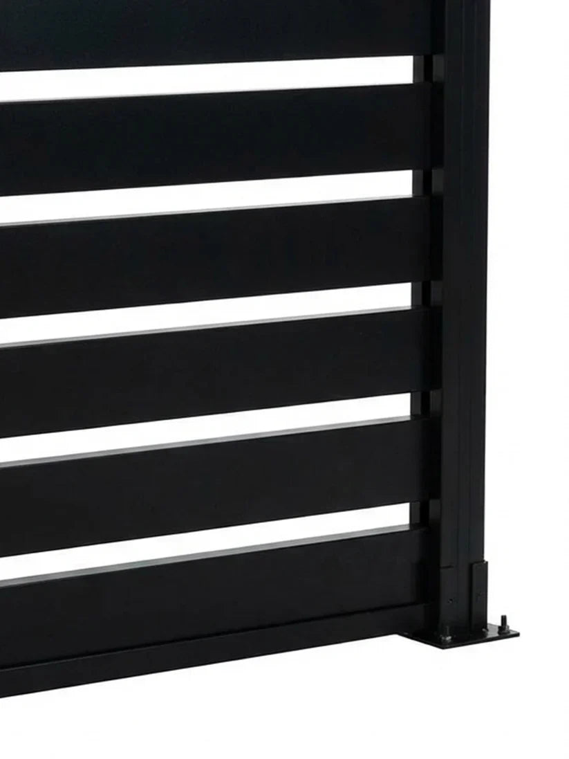 Black Aluminum Semi Privacy Fence - 6ft x 6ft