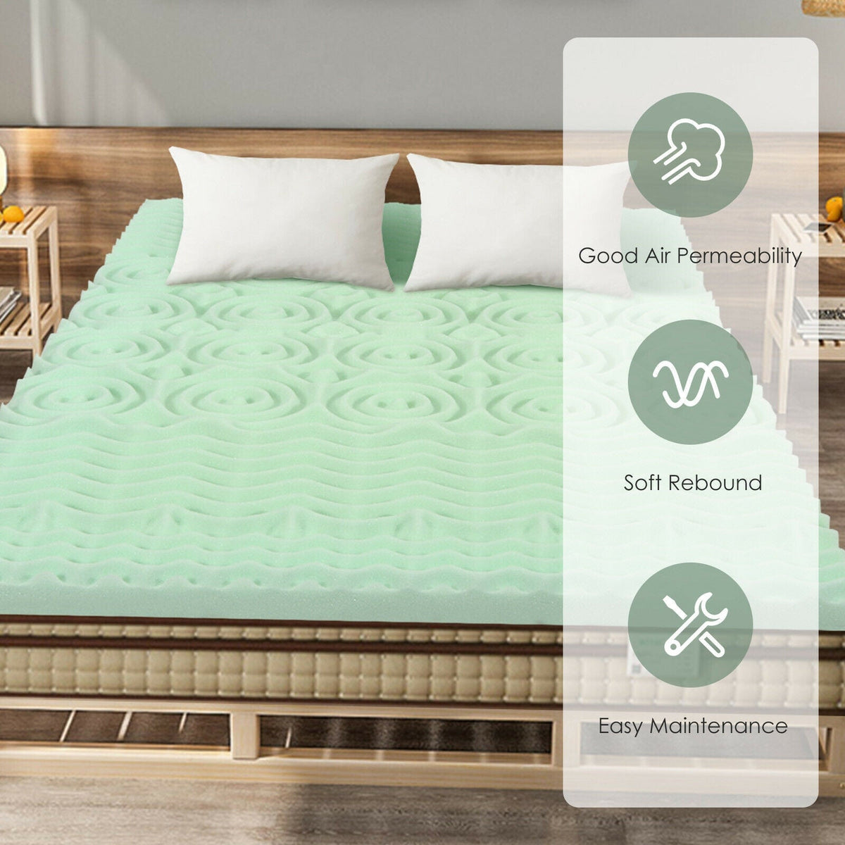 3 Inch Comfortable Mattress Topper Cooling Air Foam
