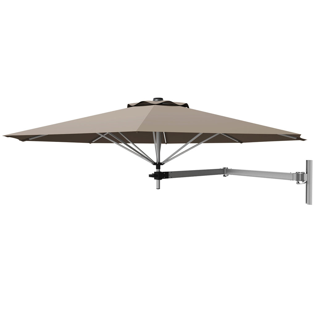 8ft Wall-Mounted Telescopic Folding Tilt Sun Shade Umbrella