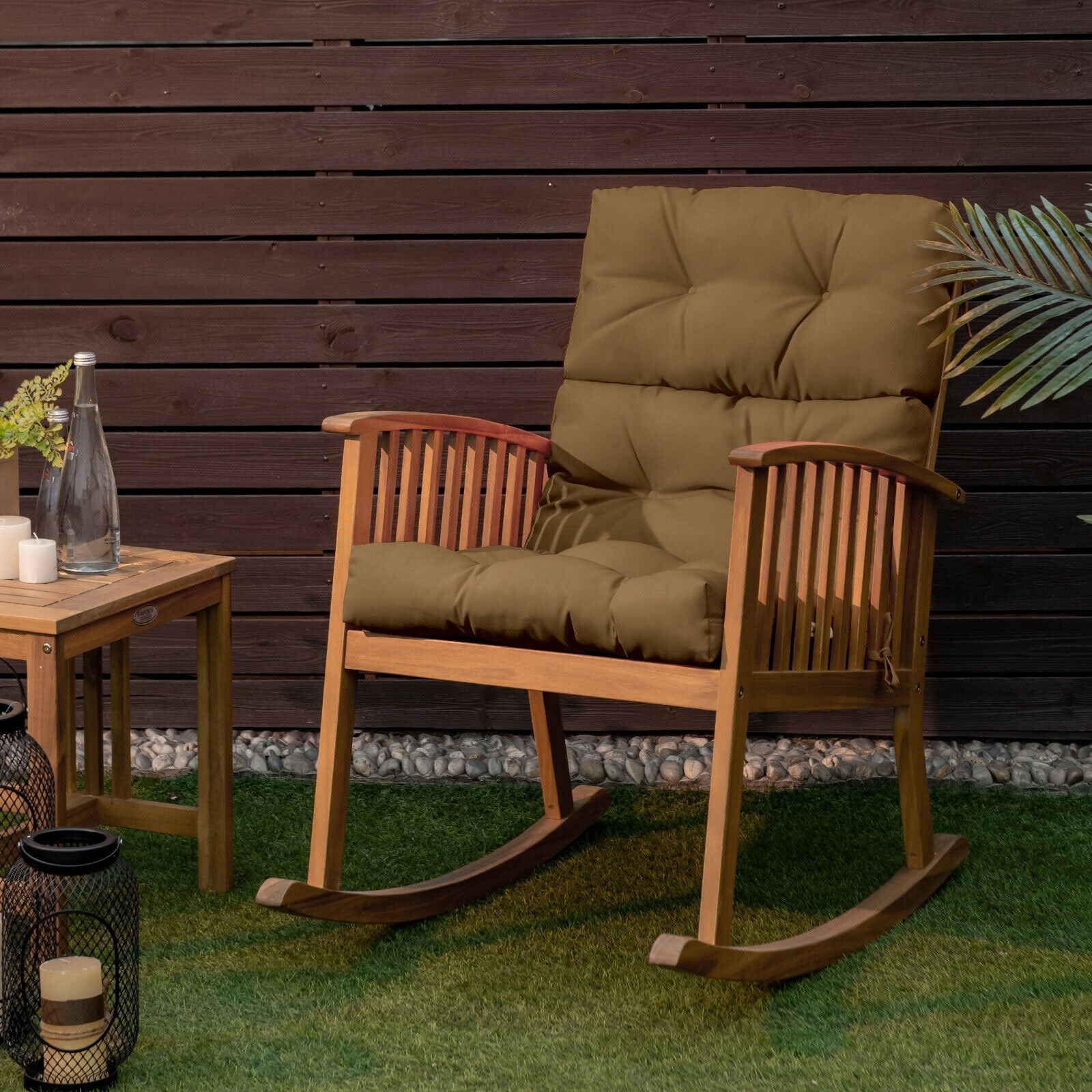 22 x 44 Inch Tufted Outdoor Patio Chair Seating Pad