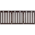24 Inch Folding Wooden Freestanding Dog Gate with 360¬∞ Flexible Hinge for Pet