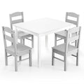 5 pcs Kids Pine Wood Table Chair Set