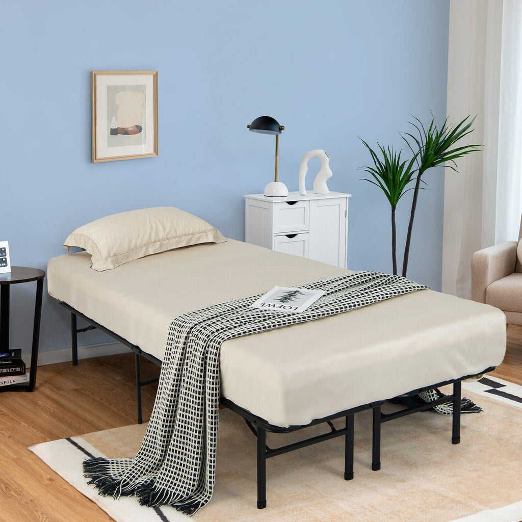 Full/King Size Folding Steel Platform Bed Frame for Kids and Adults