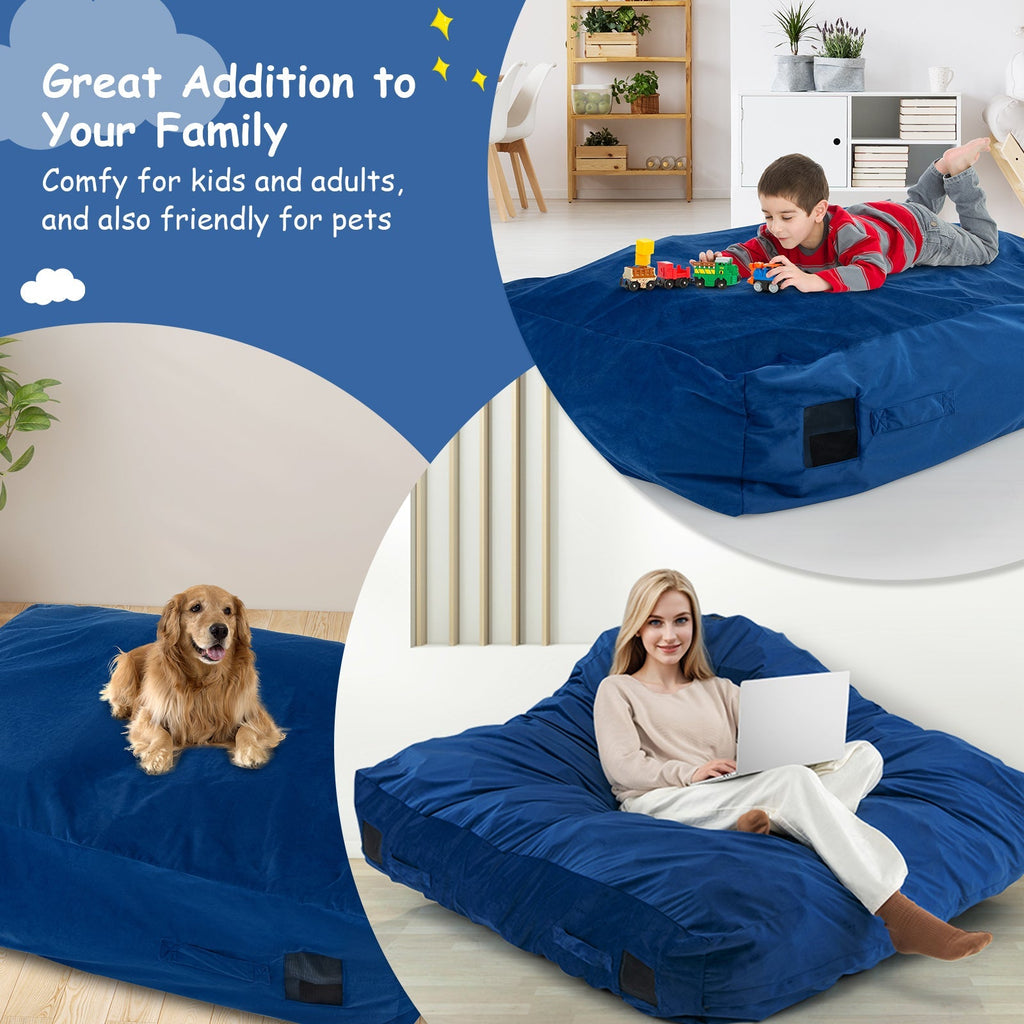 47 x 35.5 Inch Crash Pad Sensory Mat with Foam Blocks and Washable Cover