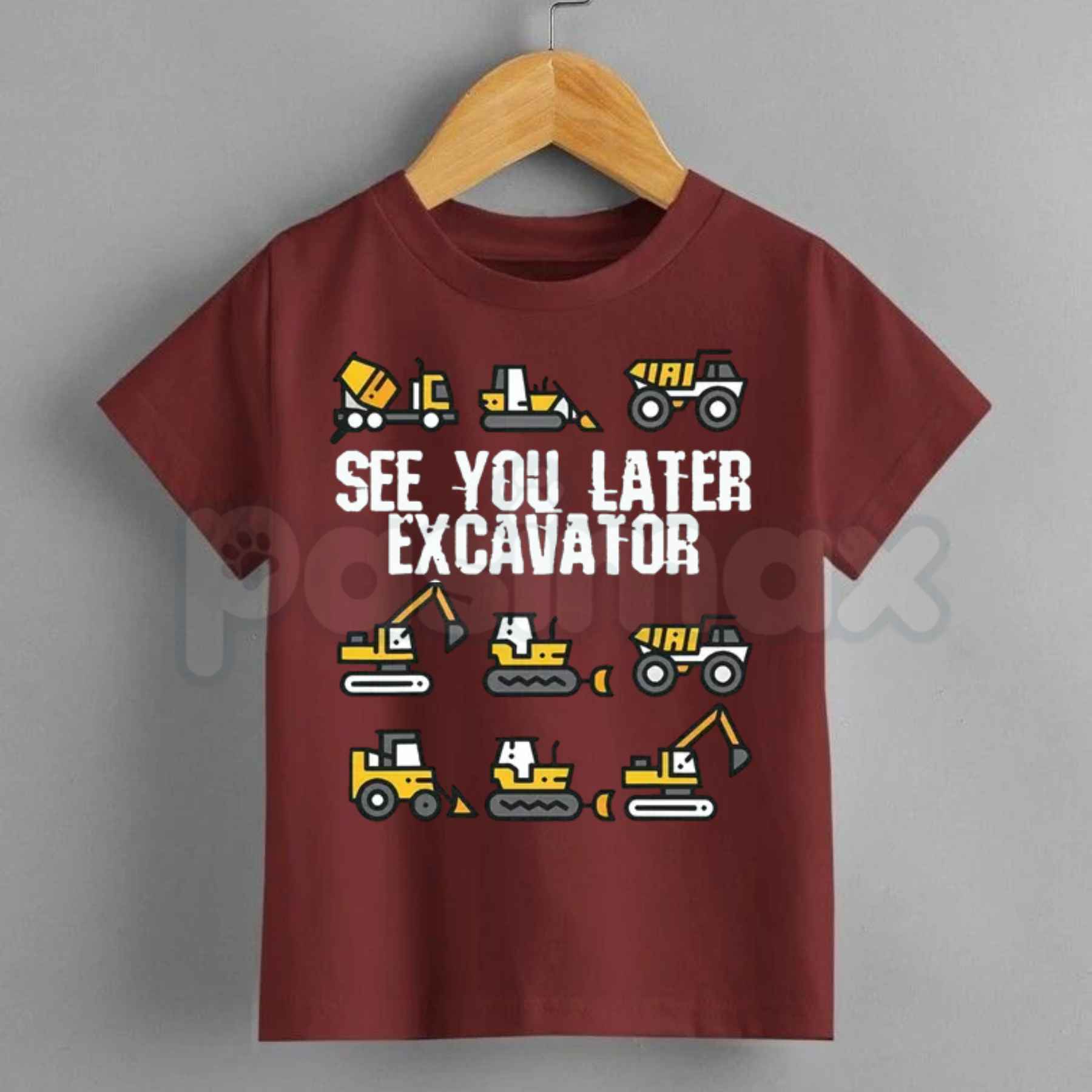 See You Later Excavator Graphic T-Shirt – Funny Construction Kids Cotton Tee