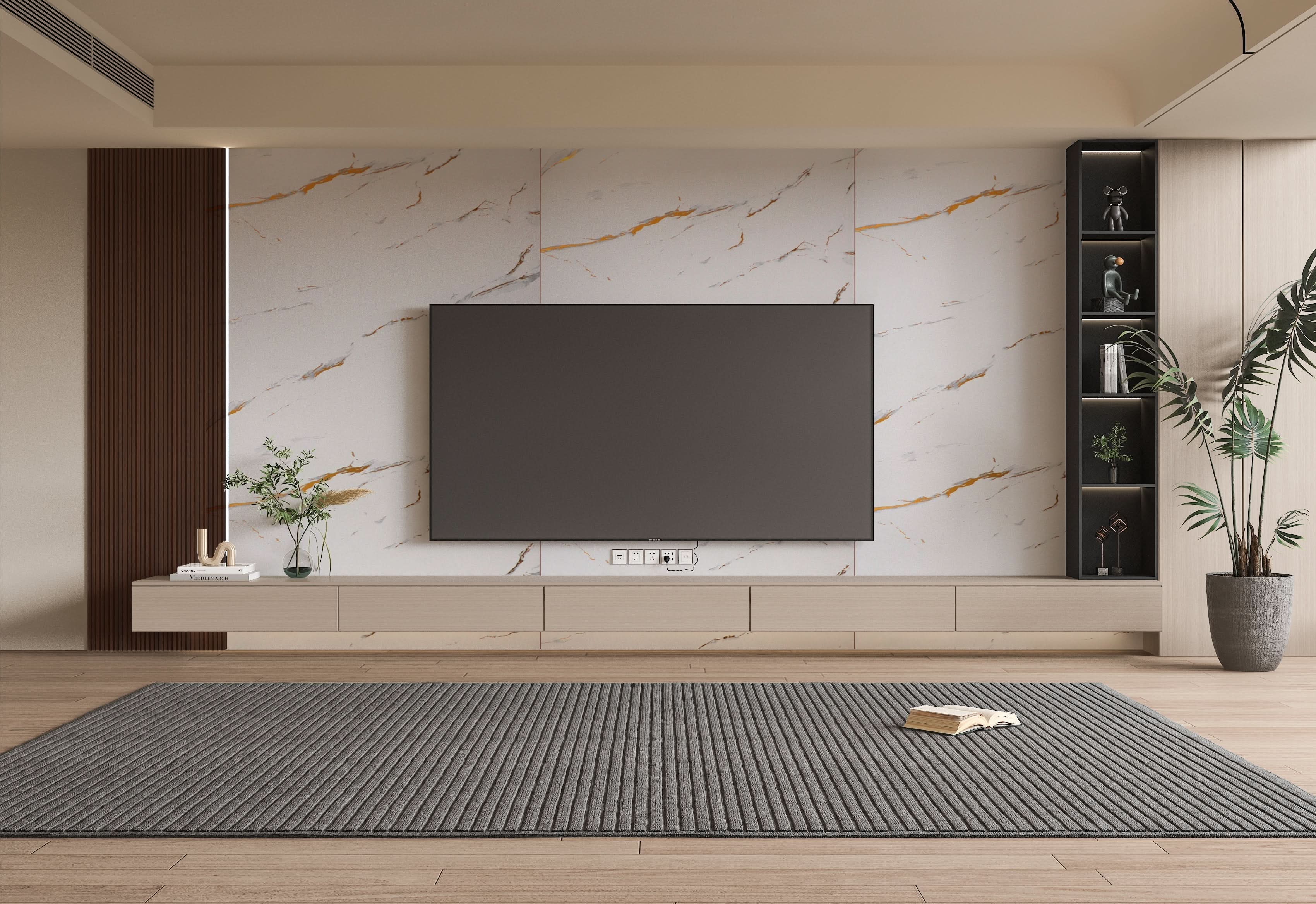 Caramel Vein PVC Marble PVC Wall Panel - Waterproof (4x8 ft, 32 sq. ft)