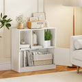 3-Cube Bookcase with Doors 3-Tier Cubic Bookshelf with Open Compartments and Cabinet