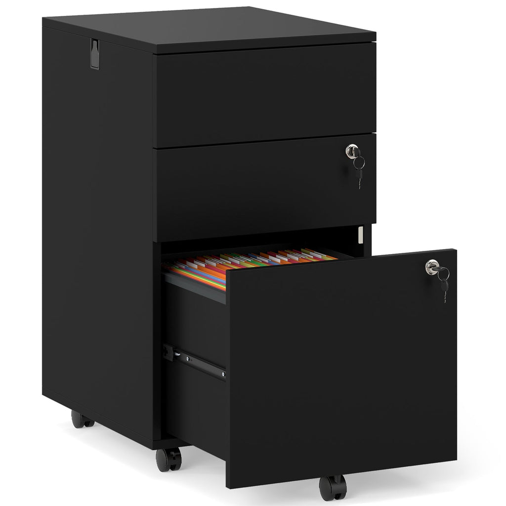 3 Drawer Filing Cabinet Locking Pedestal Desk