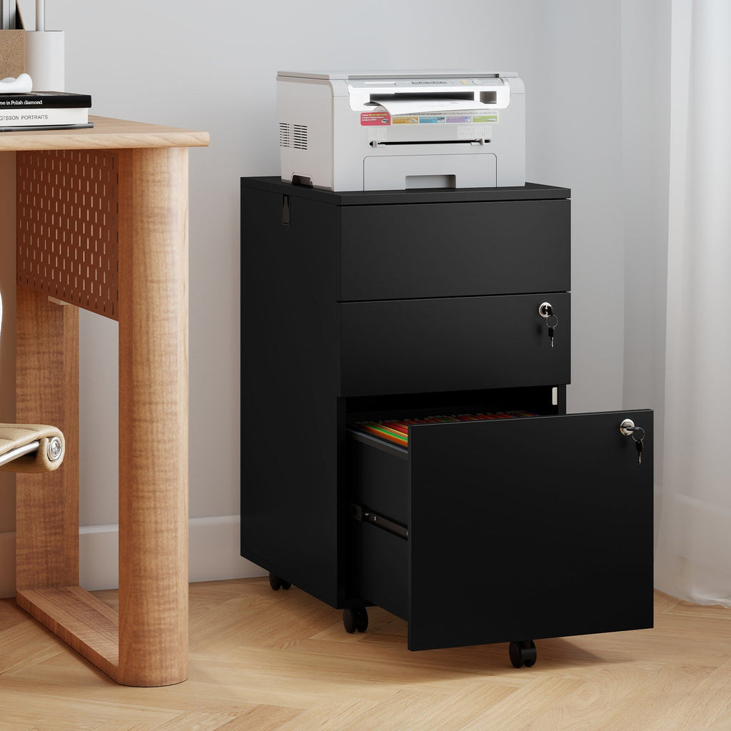 3 Drawer Filing Cabinet Locking Pedestal Desk
