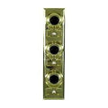 3 GANG UNLIGHTED BRASS PUSHBUTTON