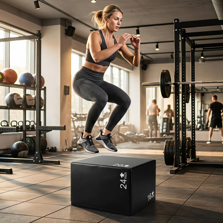 Foam Plyometric Box 3-in-1 with Non-Slip Surface