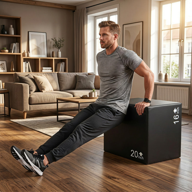 Foam Plyometric Box 3-in-1 with Non-Slip Surface