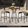 3 Pieces Outdoor Round Bar Table Set with 1.6 Inches Umbrella Hole