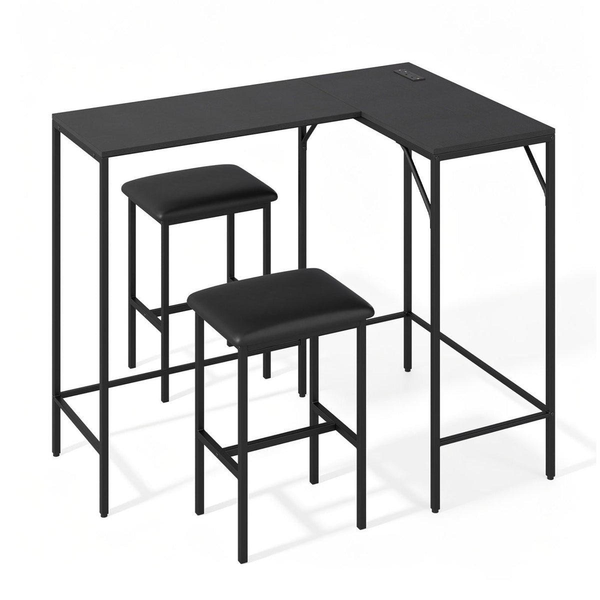 3-Piece Convertible Dining Set with Built-In Charging Station