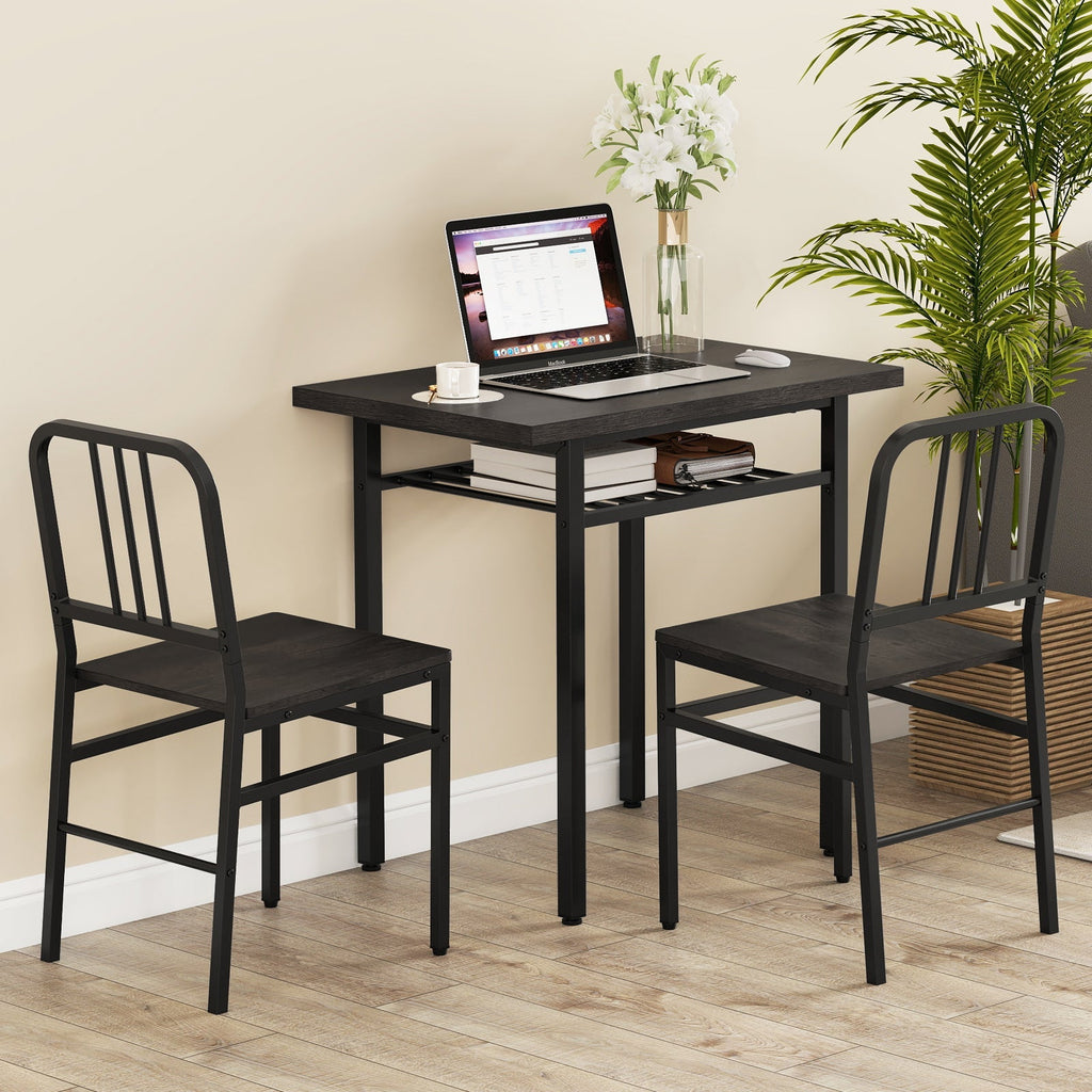 3-Piece Dining Table Set with Rectangular Kitchen Table and 2 Chairs