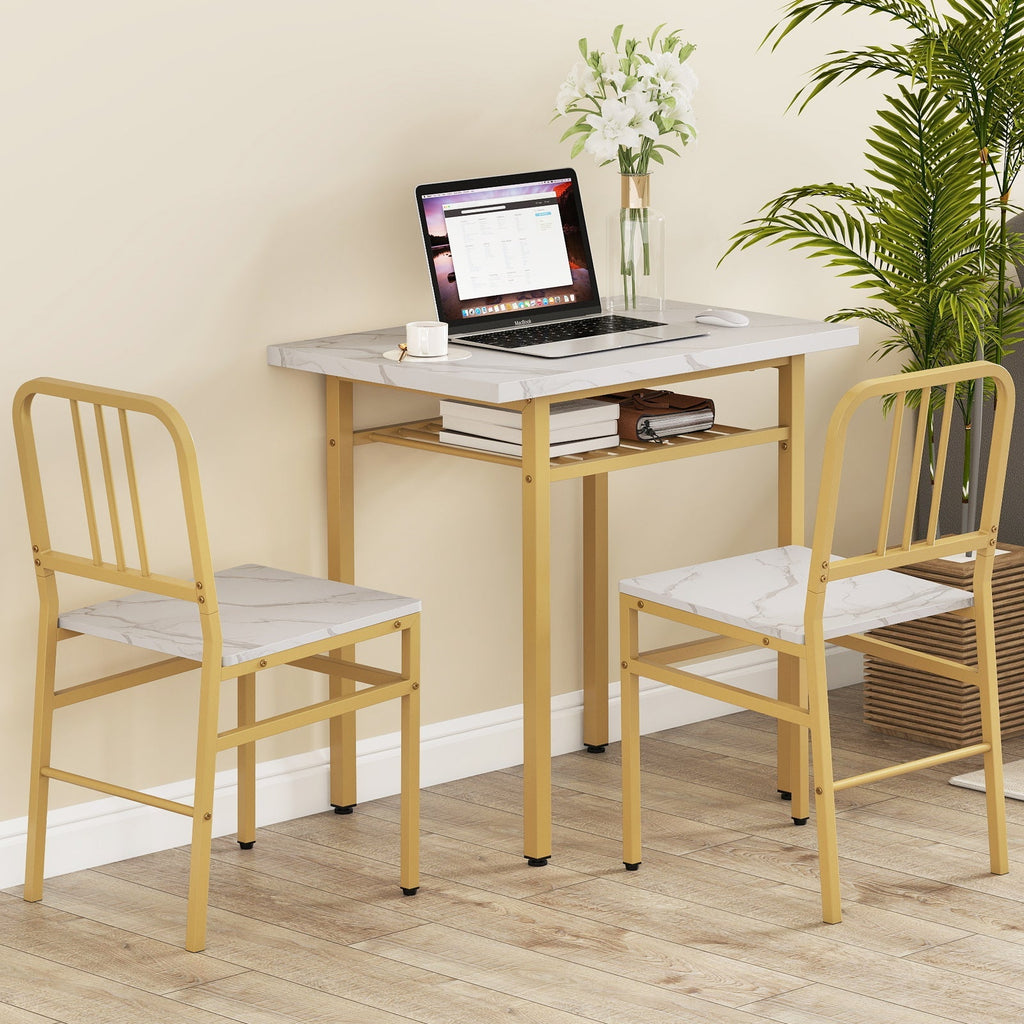 3-Piece Dining Table Set with Rectangular Kitchen Table and 2 Chairs