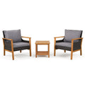 3-Piece Patio Dining Set with Cushions and Side Table