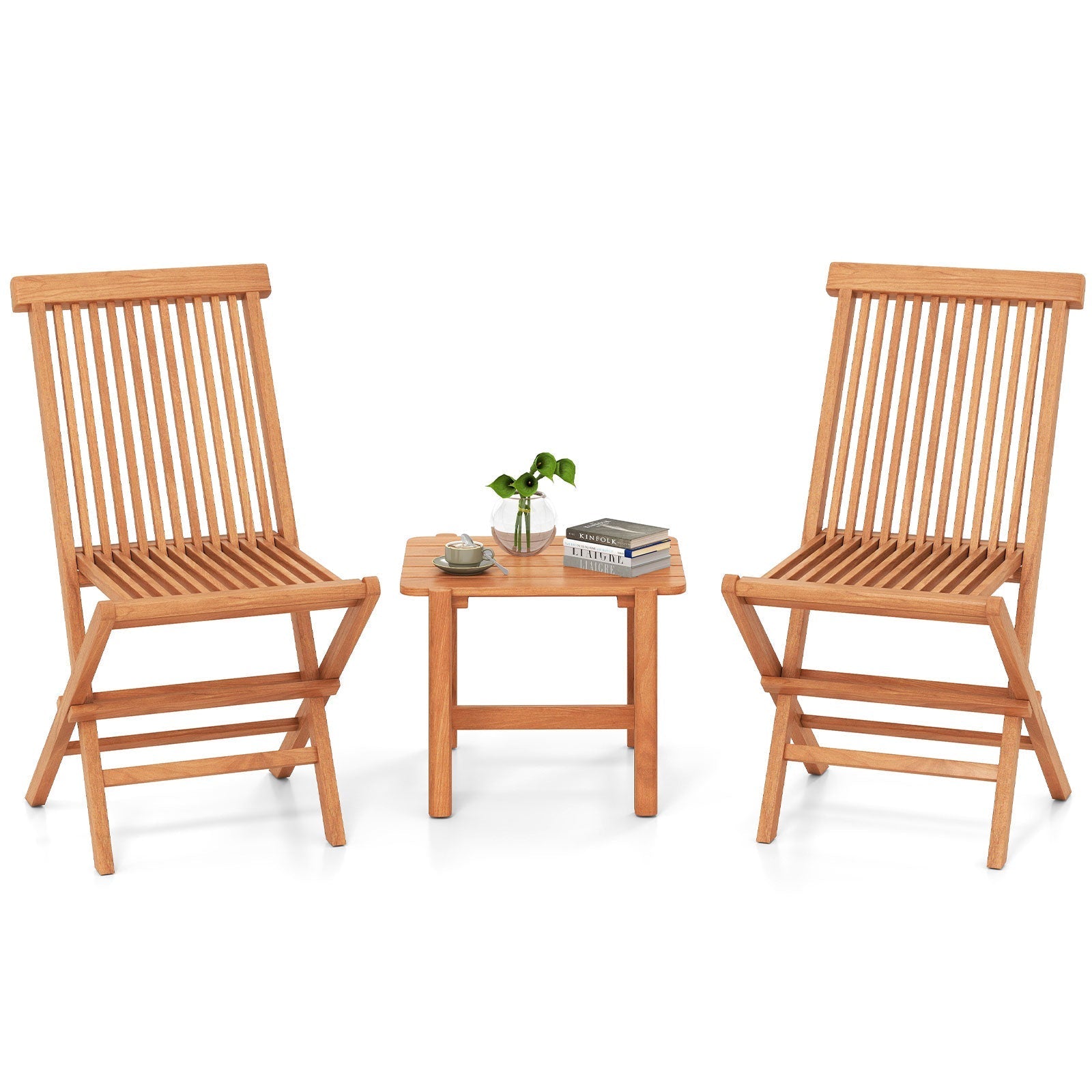 3 Pieces Folding Patio Bistro Set