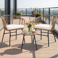 3-Piece Patio Conversation Set with Cushions