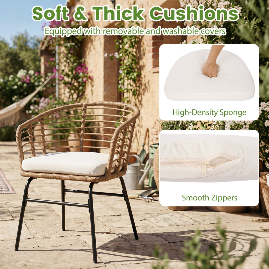 3-Piece Patio Conversation Set with Cushions