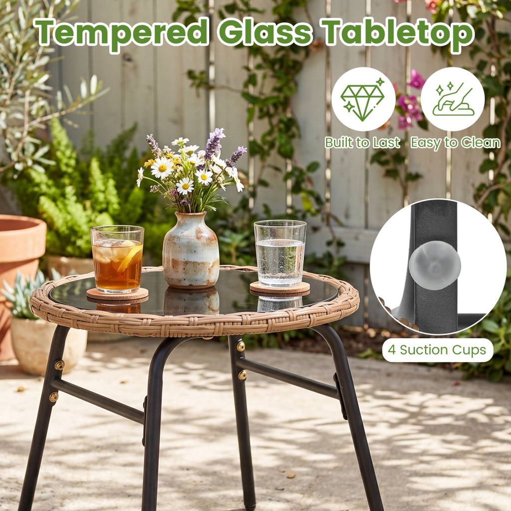 3-Piece Patio Conversation Set with Cushions