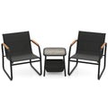 3 Pieces Patio Furniture Set Outdoor Bistro Conversation Set-Brown