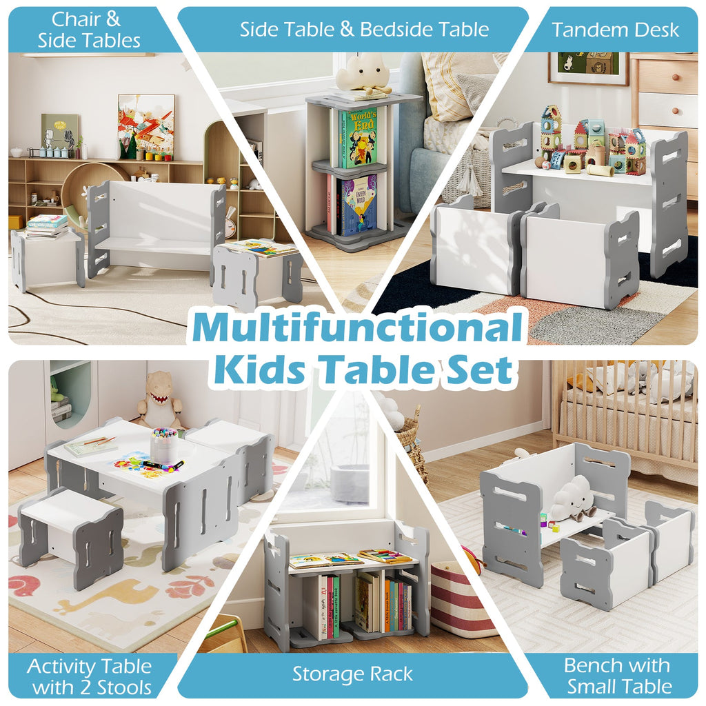 3-Piese Toddler Set with 2 Stools and Activity Table