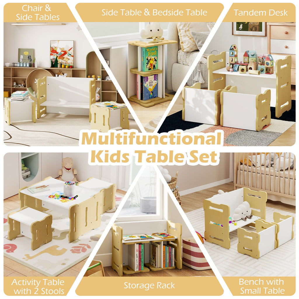 3-Piese Toddler Set with 2 Stools and Activity Table