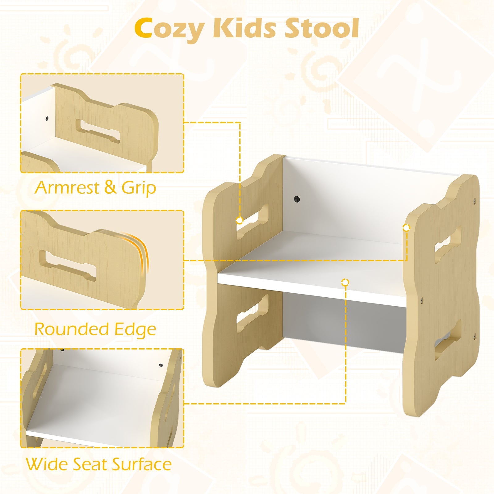 3-Piese Toddler Set with 2 Stools and Activity Table