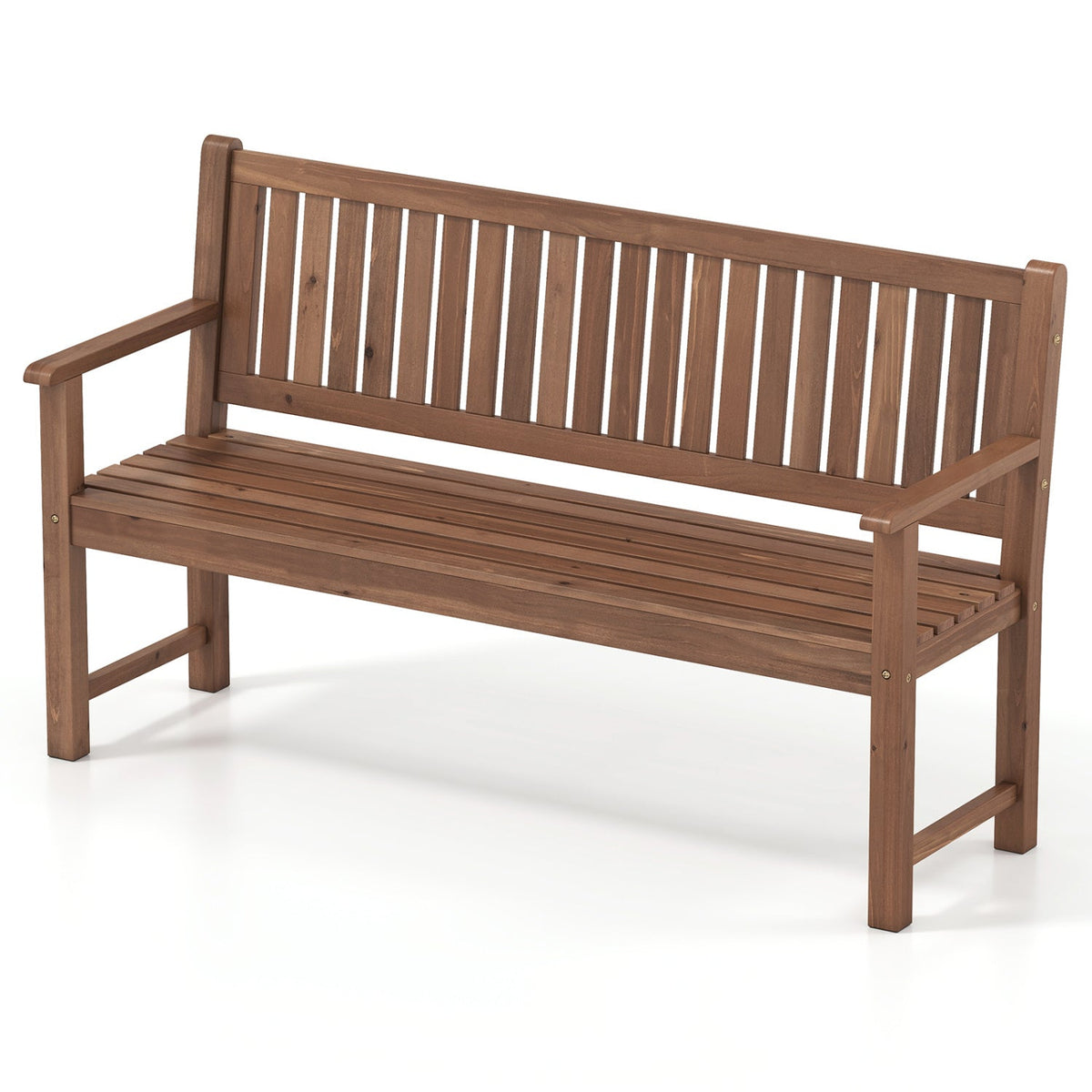 3-Seater Wooden Garden Bench with Backrest, 59 Inch