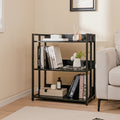 3-Tier Corner Bookshelf with Adjustable Shelves - Black