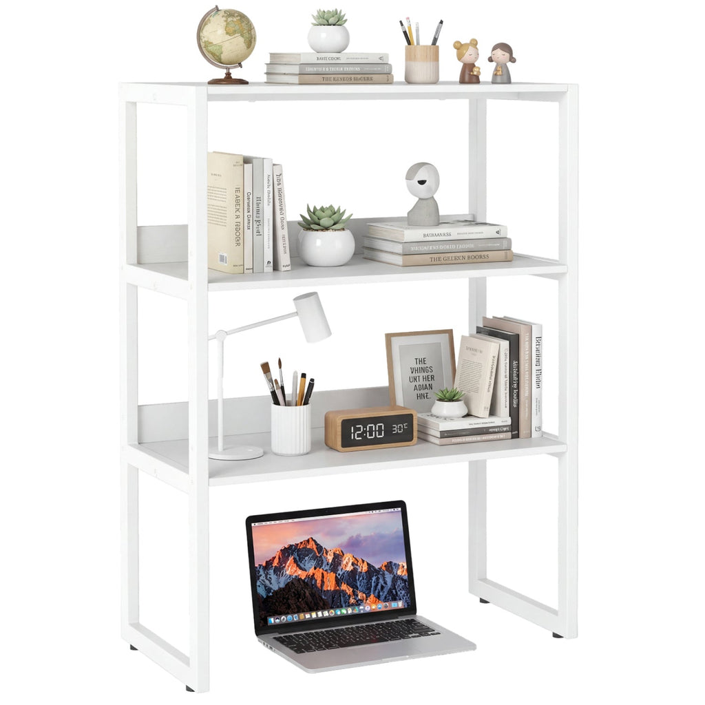 3-Tier Countertop Storage Hutch with Open Shelves